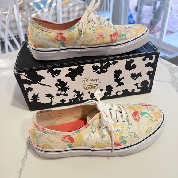 Vans White Low-Top Sneakers with Multicolor Mermaid Print - Picture 4 of 9